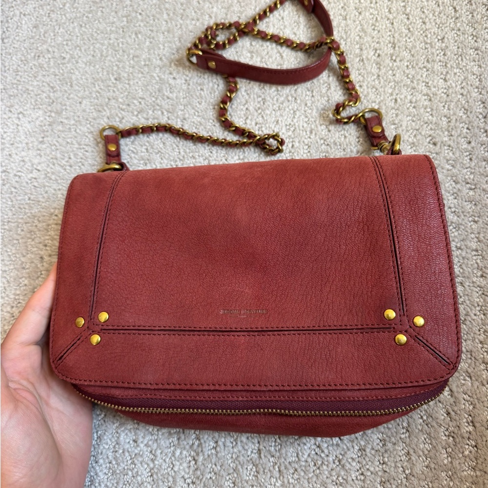 Jerome Dreyfuss Burgundy Leather Crossbody - Bobi Small